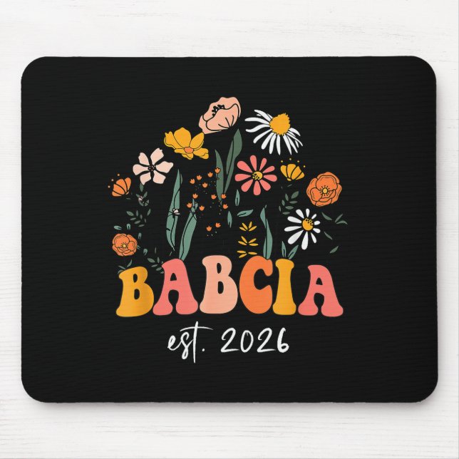 Mousepad Wildflowers Babcia Est 2026 New Baby Reveal Ideas  (Frente)