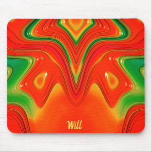 Mousepad WILL ~ Verde Vermelho e Design amarelo