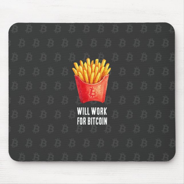 Mousepad Will Work For Bitcoin (Black) (Frente)