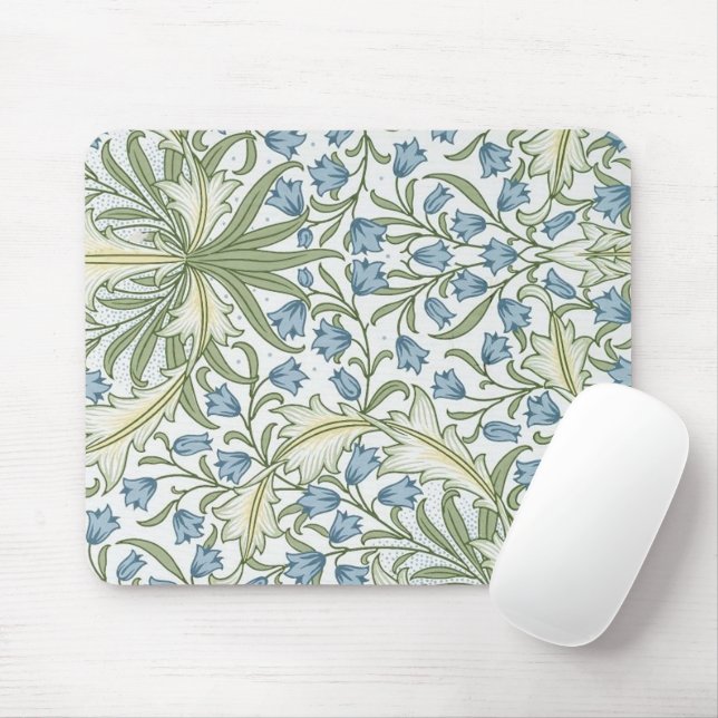 Mousepad William Morris - Art Nouveau Blue Bellflower (Com mouse)