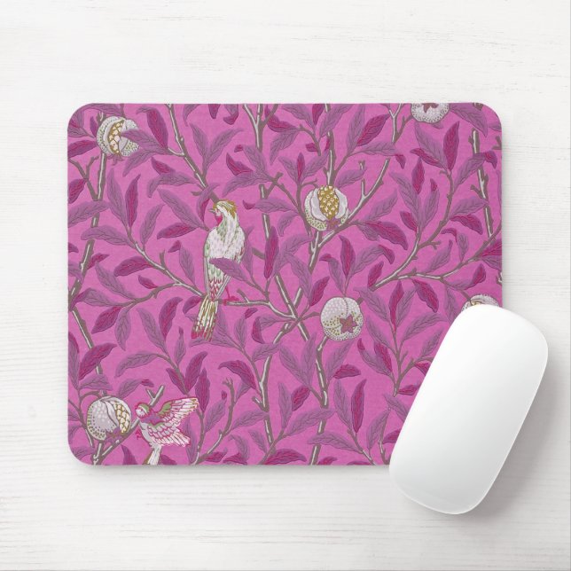 Mousepad William Morris, Birds and Pommegrenates - Rosa (Com mouse)