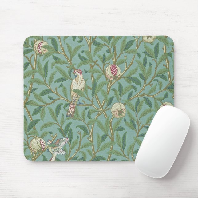 Mousepad William Morris, Birds and Pommegrenates - Verde (Com mouse)
