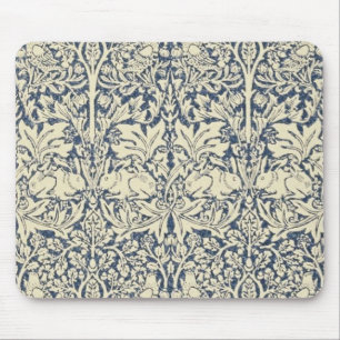 Mousepad William Morris, cinza azul, padrão, art nouveau