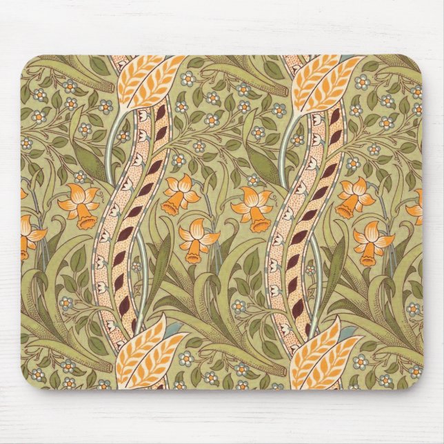 Mousepad William Morris Daffodil Garden Flower Classic Bota (Frente)