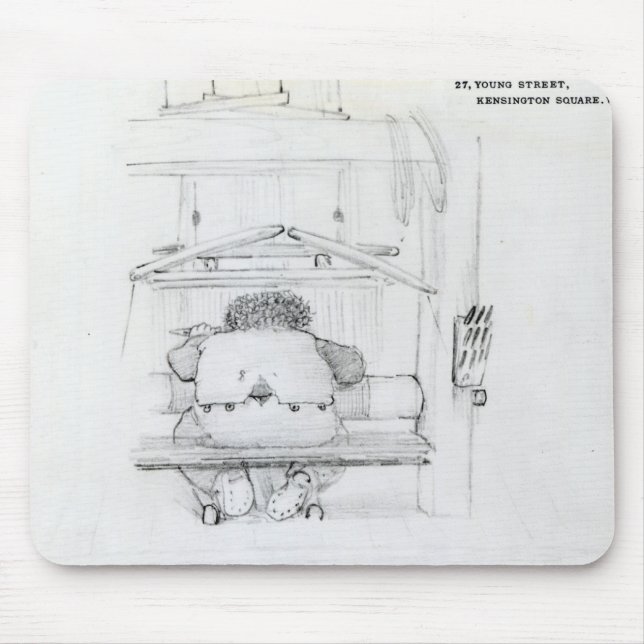 Mousepad William Morris em seu tear, caricatura (Frente)