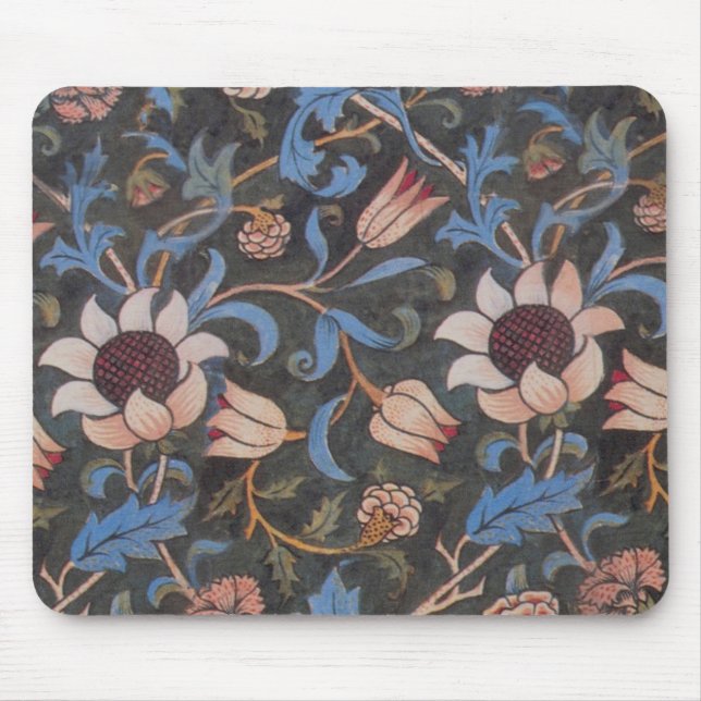 Mousepad William Morris Evenlode Textile Floral Art (Frente)