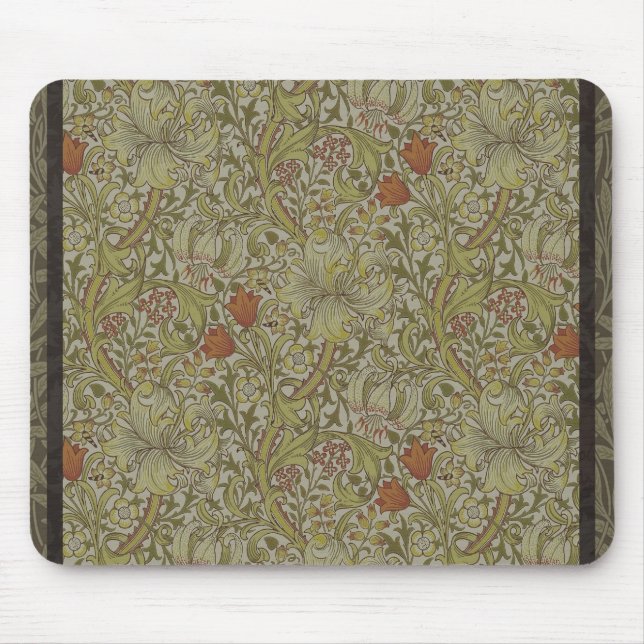 Mousepad William Morris Floral lily willow art impressão (Frente)