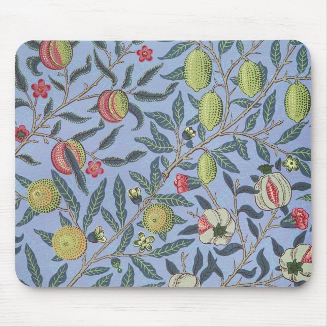 Mousepad William Morris Fruta Pomegranate Blue Ornament (Frente)