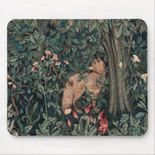 Mousepad William Morris Greenery Fox Willife