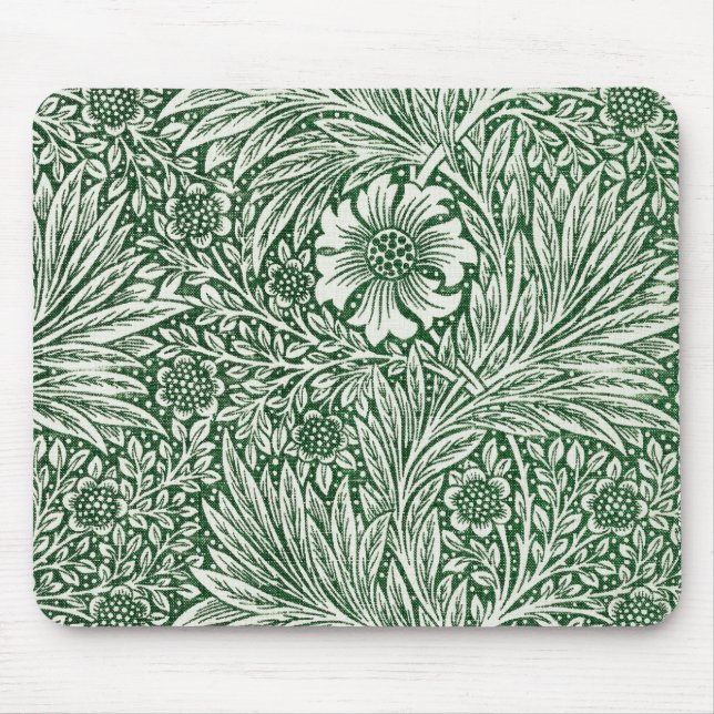 Mousepad william morris marigold flor verde floral (Frente)