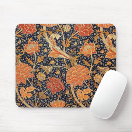 Mousepad William Morris - Padrão Floral Laranja Elegante