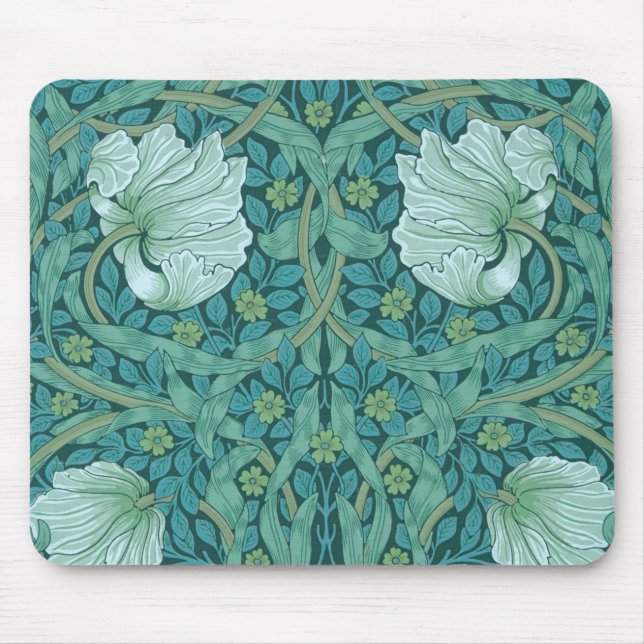 Mousepad William Morris - Padrão Verde de Pimpernel (Frente)