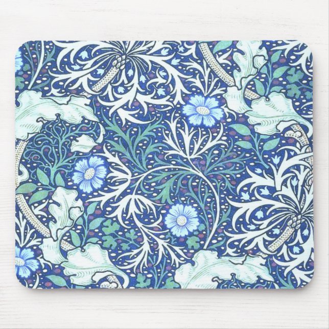 Mousepad William Morris Seaweed Blue Pattern (Frente)