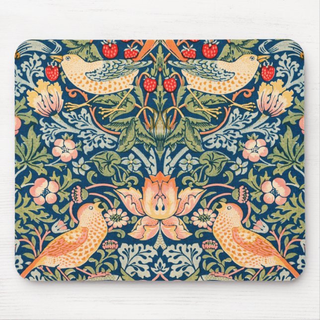Mousepad William Morris Strawberry Thief Design (Frente)