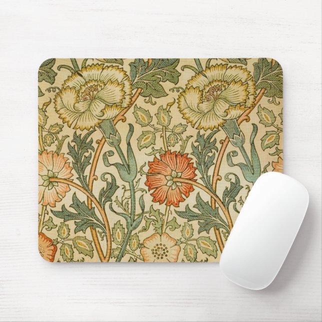 Mousepad William Morris - Vintage Pink e Rosa (Com mouse)