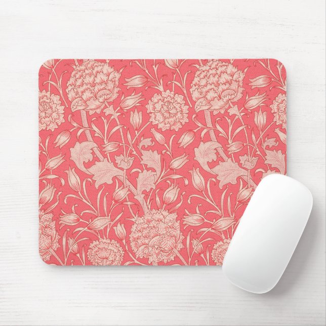 Mousepad William Morris - Wild Tulips - Pink Floral Pattern (Com mouse)