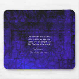 Mousepad William Shakespeare Citação Inspirativa de Coragem