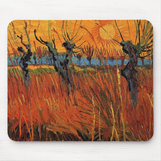 Mousepad Willows no Sunset por Vincent van Gogh (Frente)