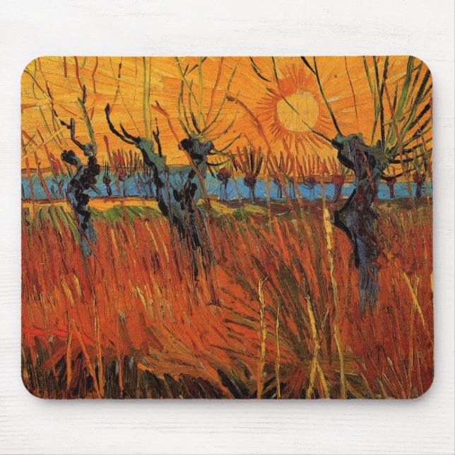 Mousepad Willows no Sunset por Vincent van Gogh (Frente)