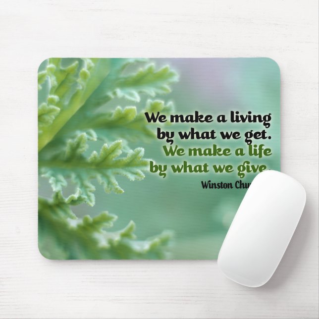 Mousepad Winston Churchill Inspirational Cote "Uma vida" (Com mouse)