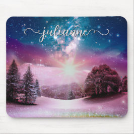 Mousepad Winter Fantasy Starscape Landscape com Nome