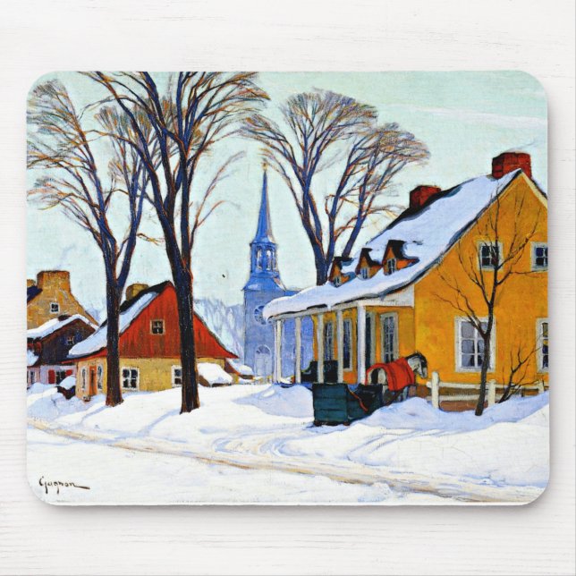 Mousepad Winter Morning, fine art by Clarence Gagnon (Frente)