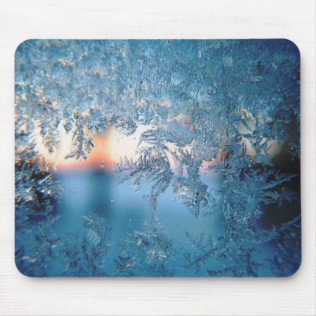 Mousepad Winter Sunlight Through Frosted Ice Crystals Glass (Frente)