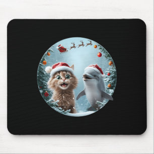 Mousepad Winter Wonderland Natal Cat Dolphin Selfie San