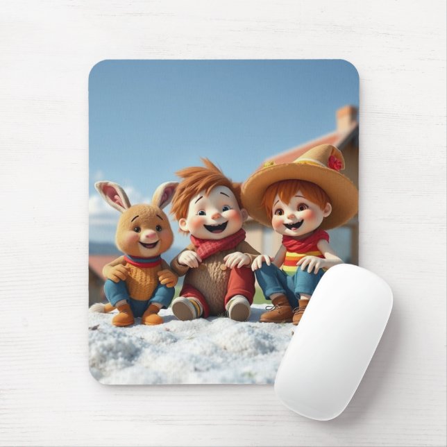 Mousepad Winterfreunde im Glück (Com mouse)