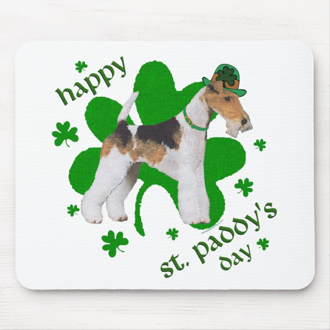 Mousepad Wire Fox Terrier Dia de São Patrício (Frente)