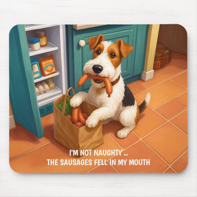 Mousepad Wire Hair Fox Terrier - I'm Not Naughty (Frente)