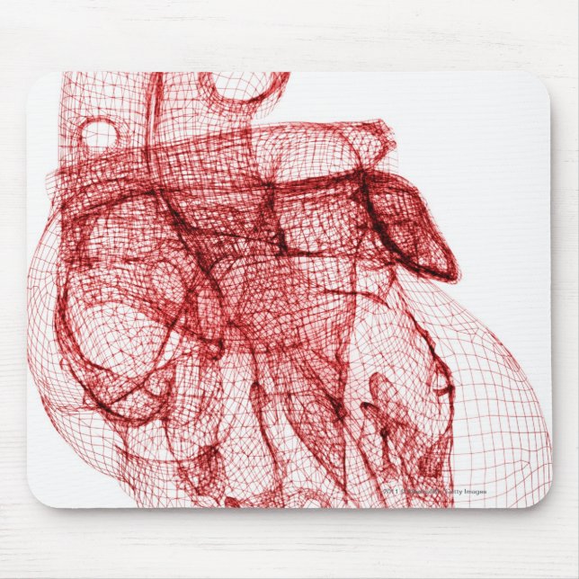 Mousepad Wireframe de Digitas do coração humano (Frente)