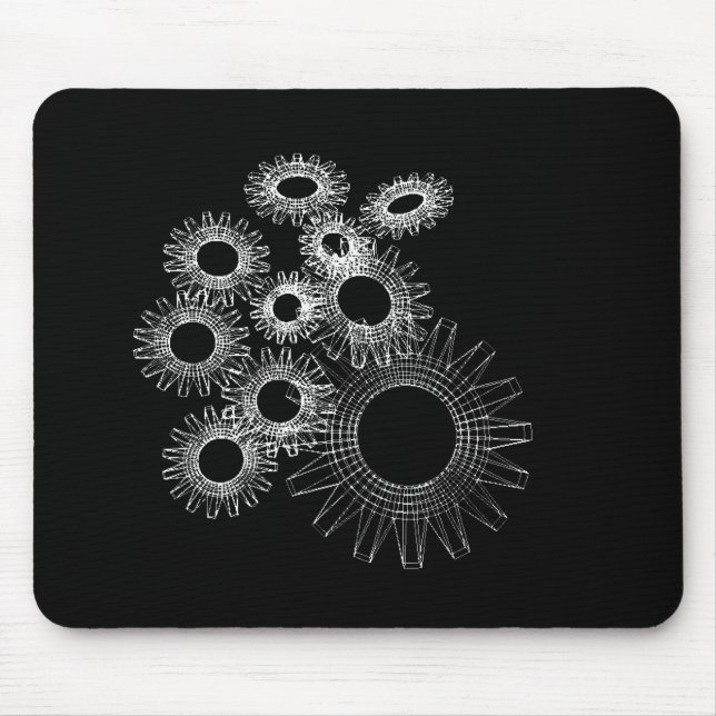 Mousepad Wireframe, modelo tridimensional esqueleto (Frente)