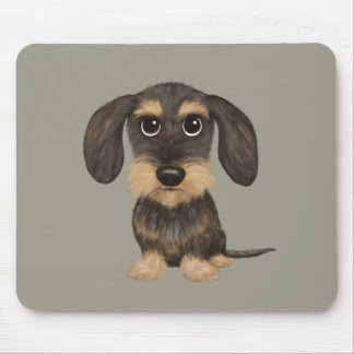 Mousepad Wirehaired Dachshund | Cachorro de Cartoon Teckel