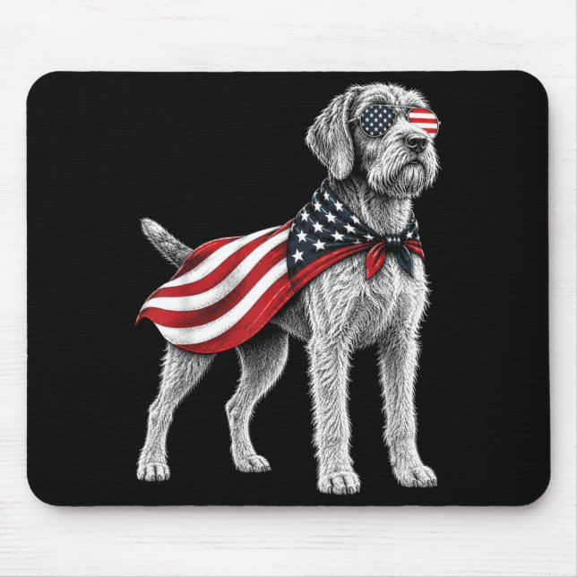 Mousepad Wirehaired Pointing Griffon 4 de Julho Americano (Frente)