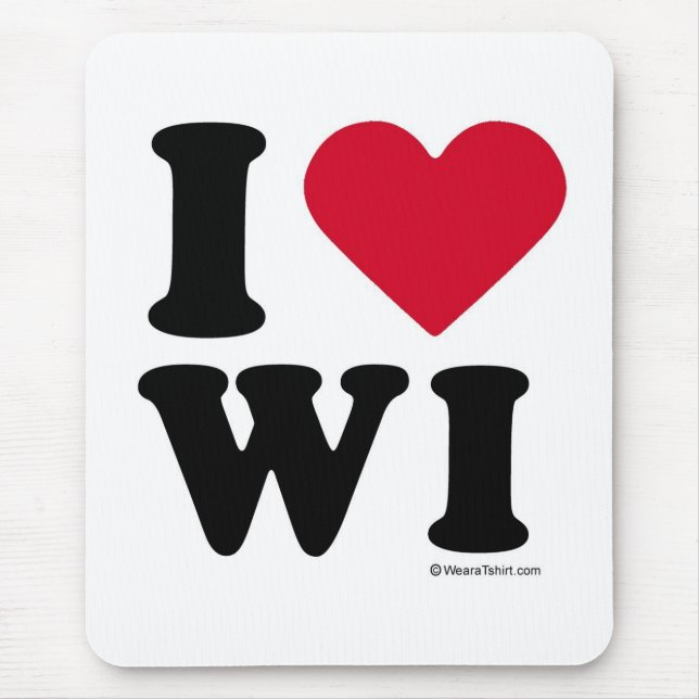MOUSEPAD WISCONSIN - "EU AMO WI" "QUE EU AMO WISCONSIN " (Frente)