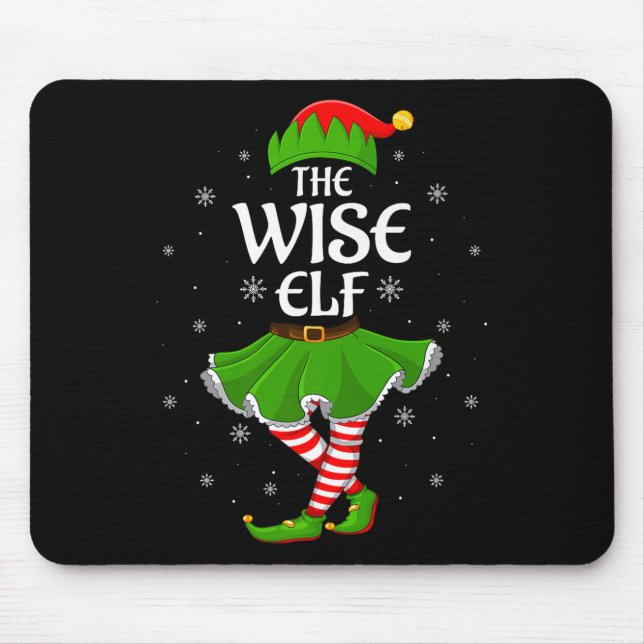 Mousepad Wise Elf Christmas Family Girls Women Elf Squad Xm (Frente)
