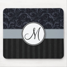 Wisps florais azuis e pretos, listras com