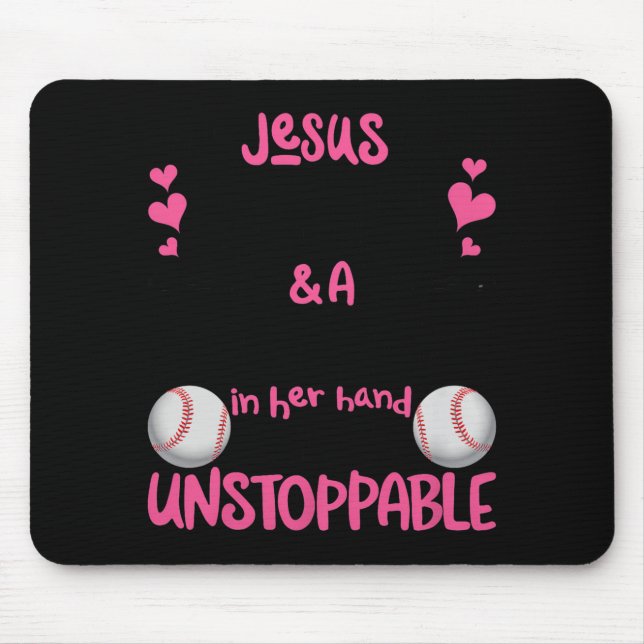 Mousepad With Jesus In Her Heart And A Softball She Is Unst (Frente)