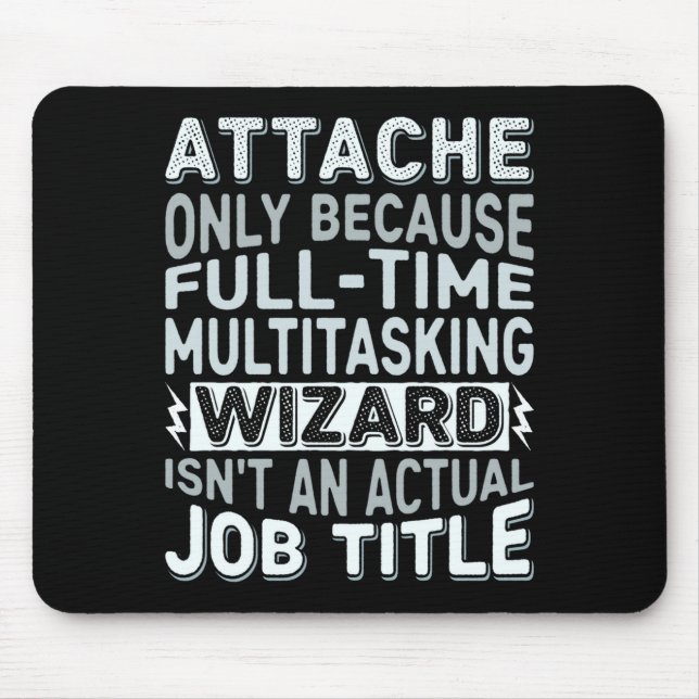Mousepad Wizard Job Title Quote - Funny Attache Long Sleeve (Frente)
