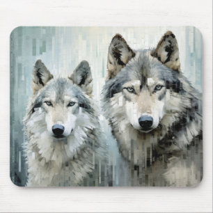 Mousepad Wolf Animal Art Decor Paint Mosaico
