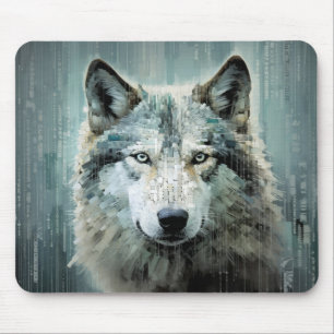 Mousepad Wolf Animal Art Decor Paint Mosaico