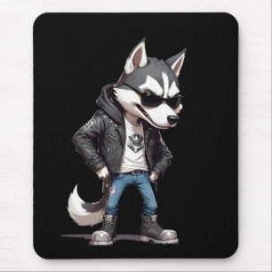 Mousepad Wolf Biker Rebel Leather Jaqueta Estilo Legal Urba