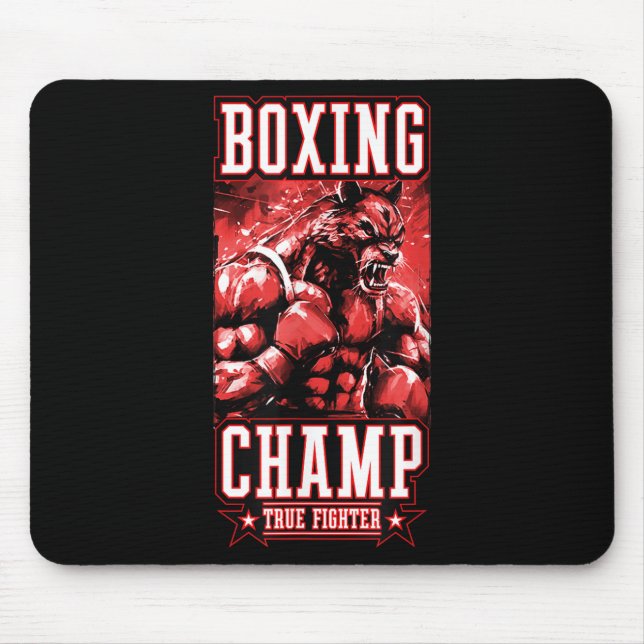 Mousepad Wolf Boxing Champ _ Boxer Fighter Motivation  (Frente)