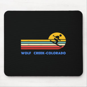 Mousepad Wolf Creek Colorado Esqui Esquiador Retro Pôr do S
