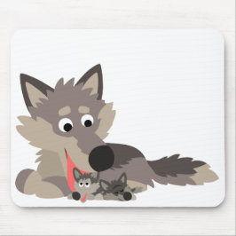 Mousepad Wolf e Pups Mousepad, Pai de Cartoon