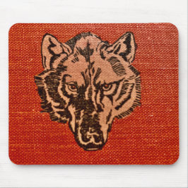 Mousepad Wolf Head em Red