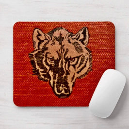 Mousepad Wolf Head em Red
