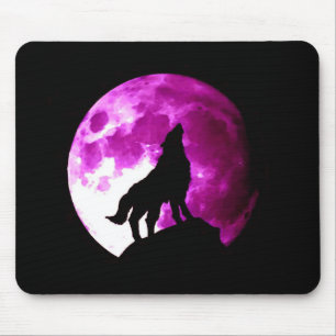 Mousepad Wolf Howling na Lua