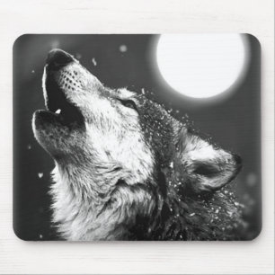 Mousepad Wolf Howling na Lua